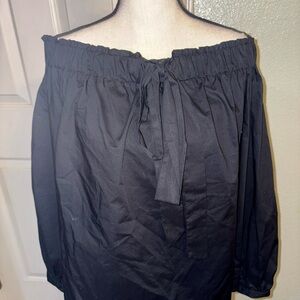 Who What Wear Black Off-Shoulder Blouse